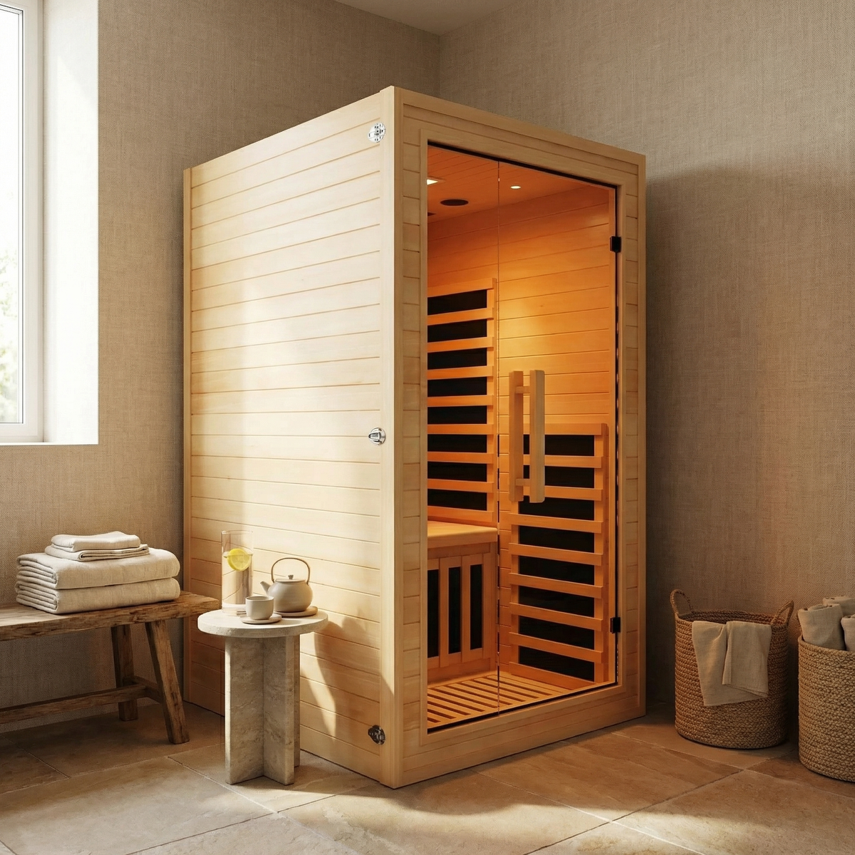 NiceBeam 2 Person Infrared Sauna with Red Light Therapy
